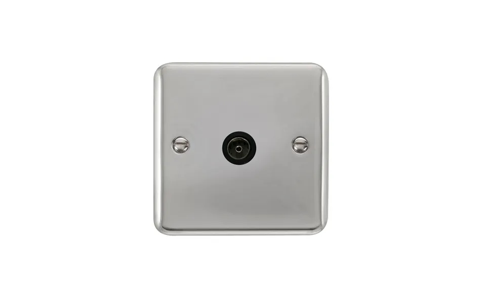 Click Deco Plus Single Non-isolated Coaxial Outlet Polished Chrome Black Inserts