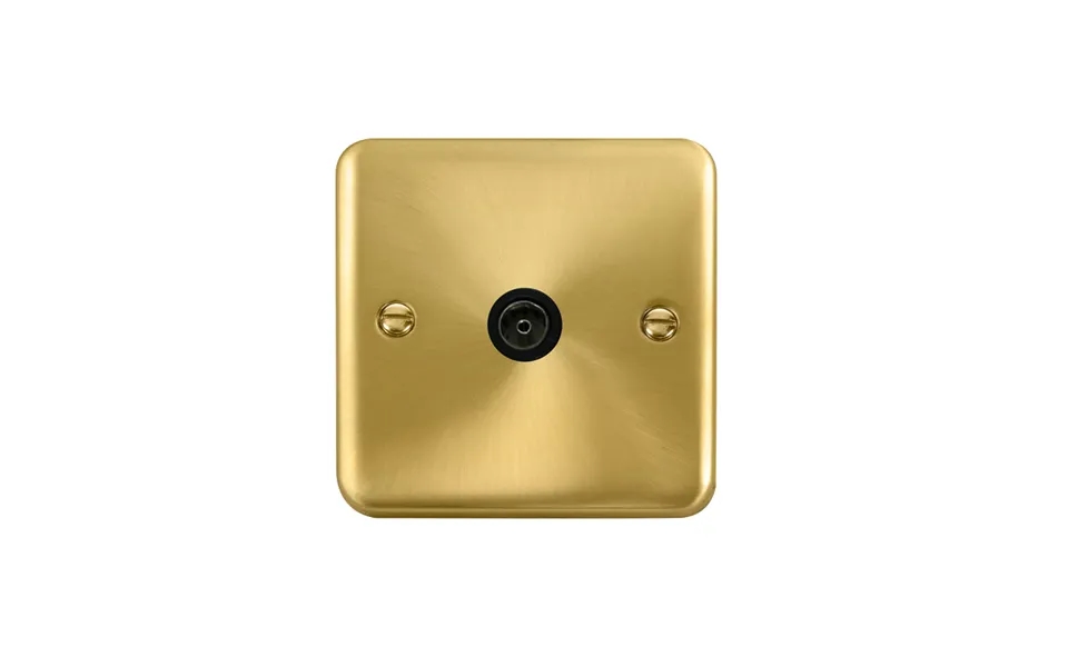 Click Deco Plus Single Non-isolated Coaxial Outlet Satin Brass Black Inserts