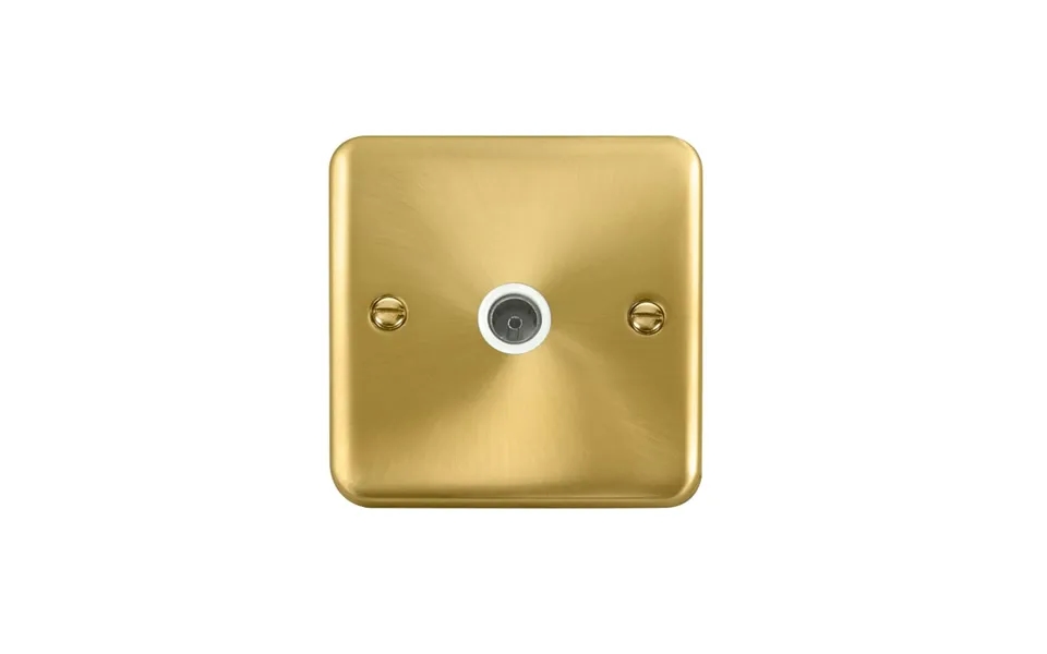 Click Deco Plus Single Non-isolated Coaxial Outlet Satin Brass White Inserts