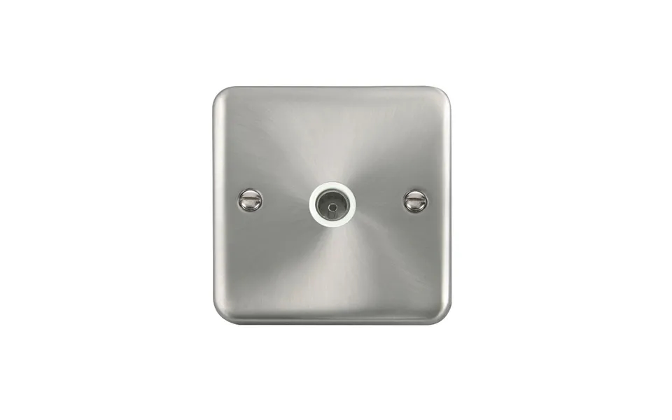 Click Deco Plus Single Non-isolated Coaxial Outlet Satin Chrome White Inserts