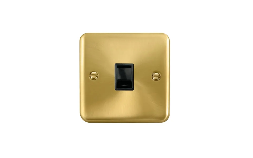 Click Deco Plus Single Rj11 Irish Us Outlet Satin Brass Black Inserts