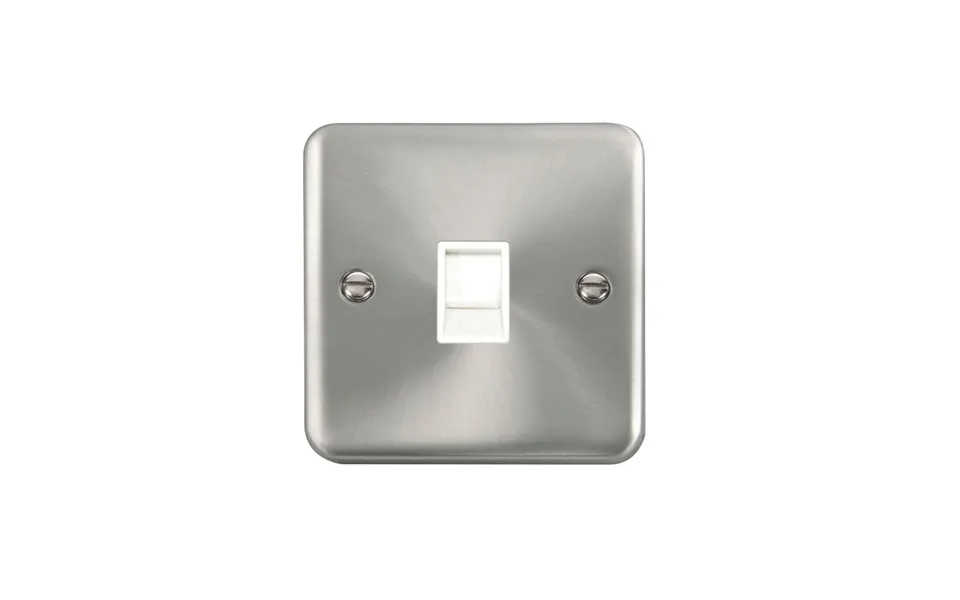 Click Deco Plus Single Rj11 Irish Us Outlet Satin Chrome White Inserts