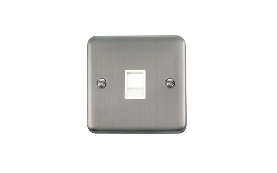Click Deco Plus Single Rj11 Irish Us Outlet Stainless Steel White Inserts
