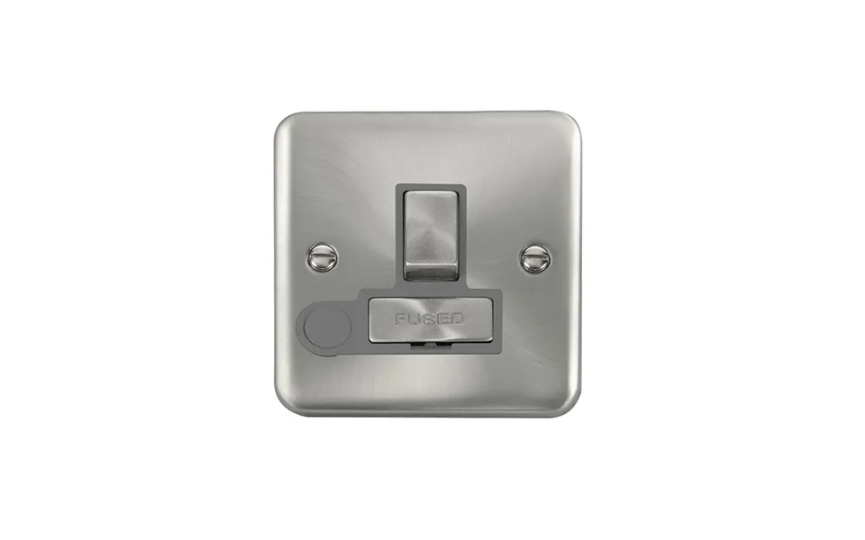 Click Deco Plus Switched Fused Spur Satin Chrome Grey Inserts Flex Outlet
