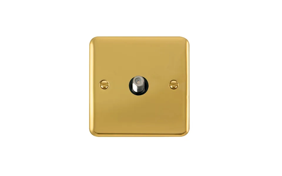Click Deco Plus Twin Non-isolated Single Satellite Outlet Polished Brass Black Inserts