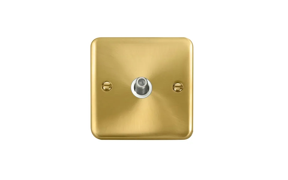 Click Deco Plus Twin Non-isolated Single Satellite Outlet Satin Brass White Inserts