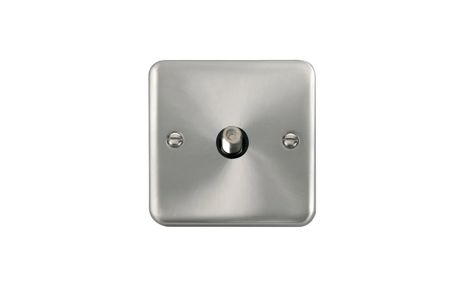 Click Deco Plus Twin Non-isolated Single Satellite Outlet Satin Chrome Black Inserts
