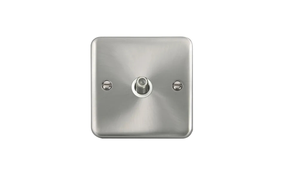 Click Deco Plus Twin Non-isolated Single Satellite Outlet Satin Chrome White Inserts