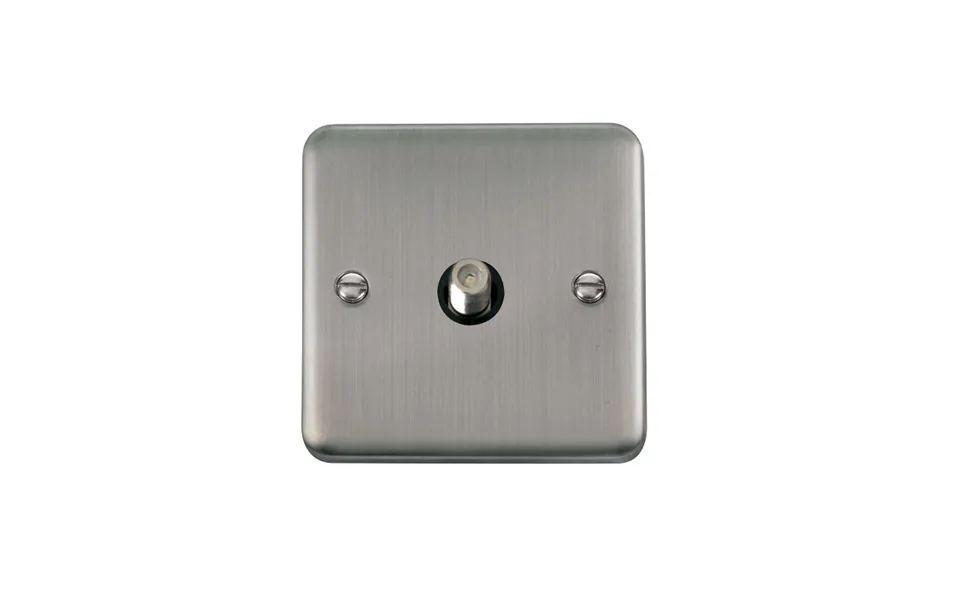 Click Deco Plus Twin Non-isolated Single Satellite Outlet Stainless Steel Black Inserts