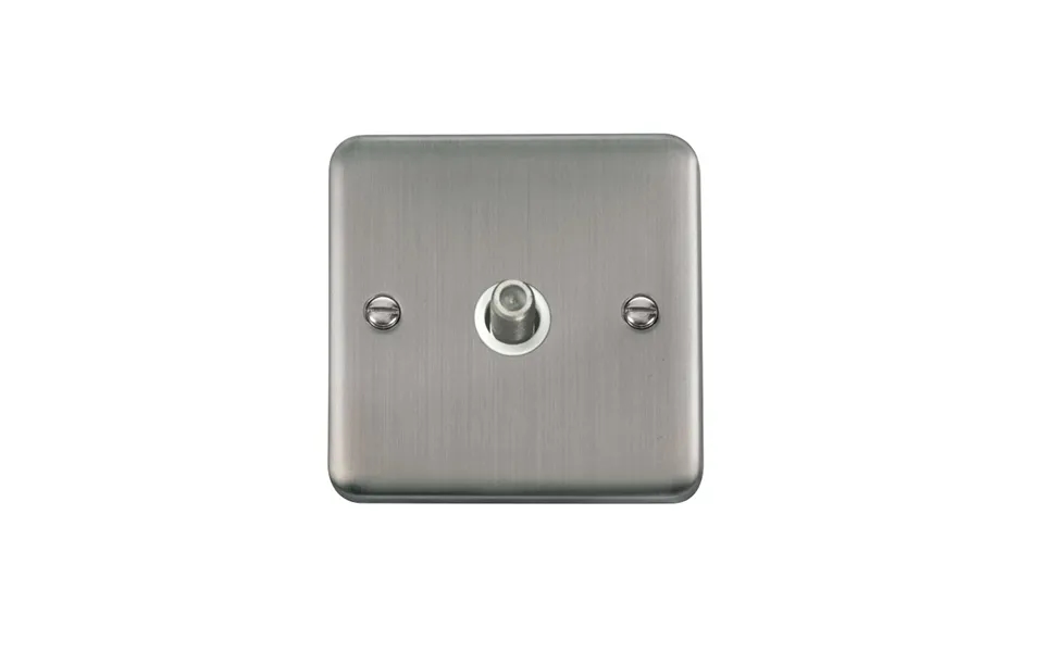 Click Deco Plus Twin Non-isolated Single Satellite Outlet Stainless Steel White Inserts