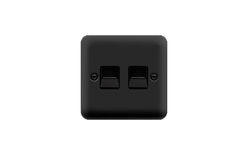 Click Deco Plus Twin Telephone Outlet Master Matt Black Black Inserts