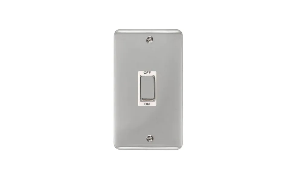 Click Deco Plus Vertical Cooker Switch Polished Chrome White Inserts