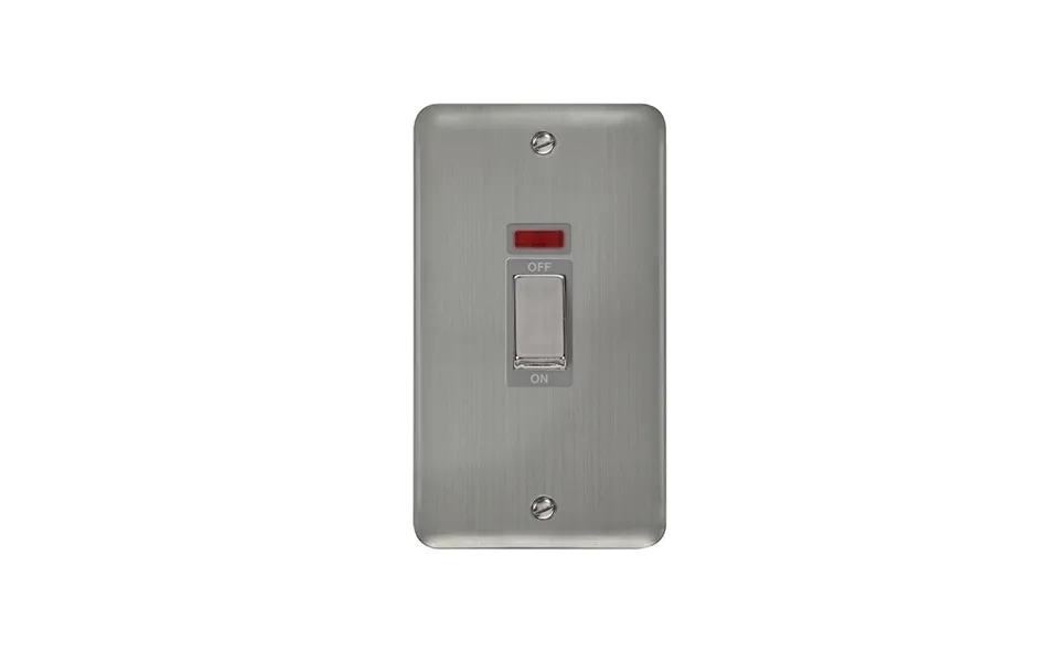 Click Deco Plus Vertical Cooker Switch Stainless Steel Grey Inserts Neon Light