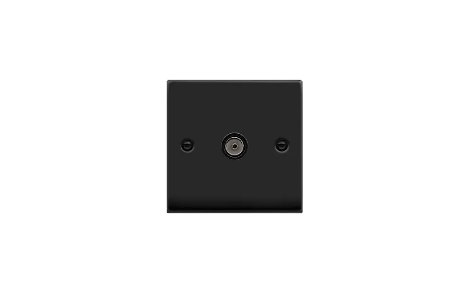 Click Deco Single Non-isolated Coaxial Socket Outlet Matt Black Insert Black