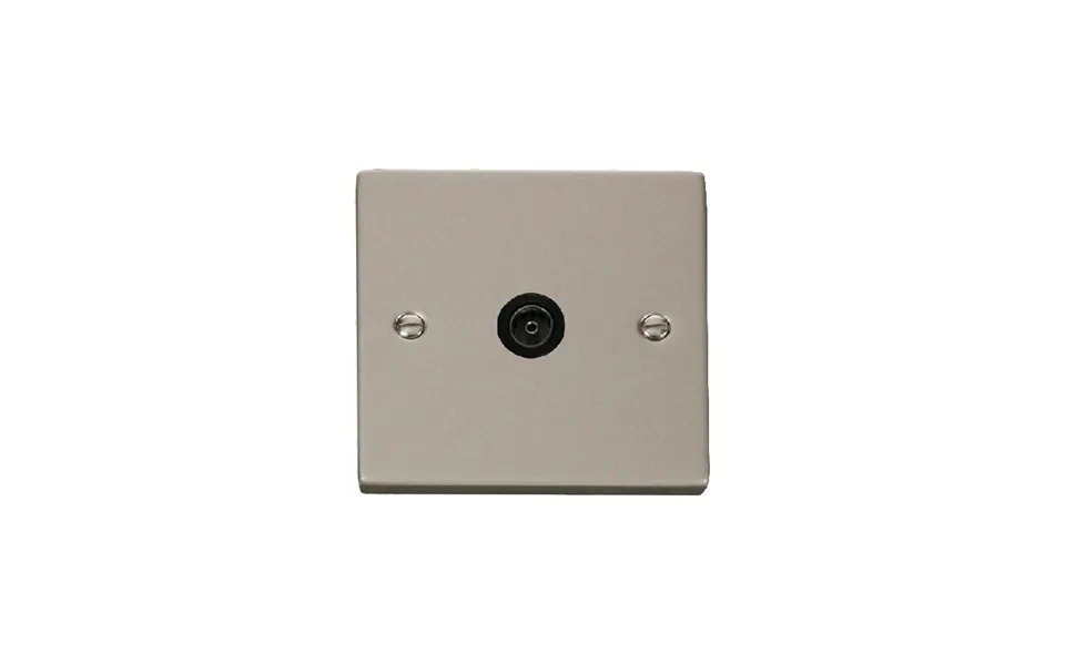 Click Deco Single Non-isolated Coaxial Socket Outlet Pearl Nickel Insert Black