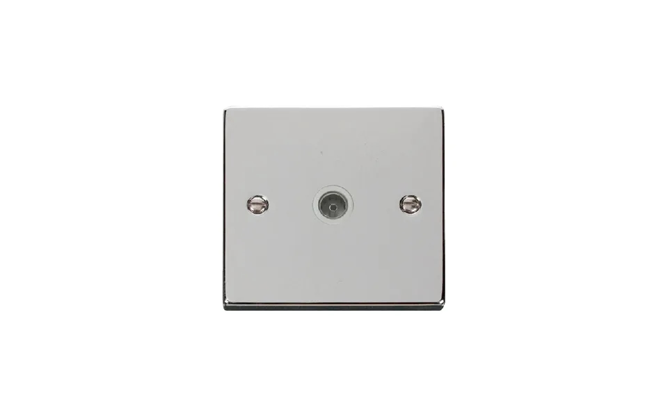 Click Deco Single Non-isolated Coaxial Socket Outlet Polished Chrome Insert White