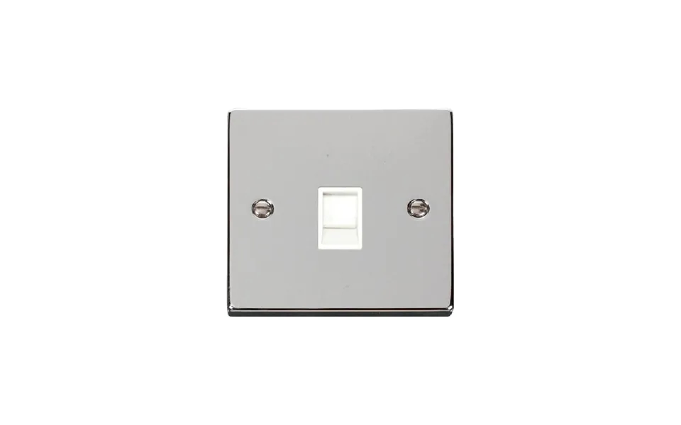 Click Deco Single Rj11 Socket Ireland Usa Outlet Polished Chrome Insert White