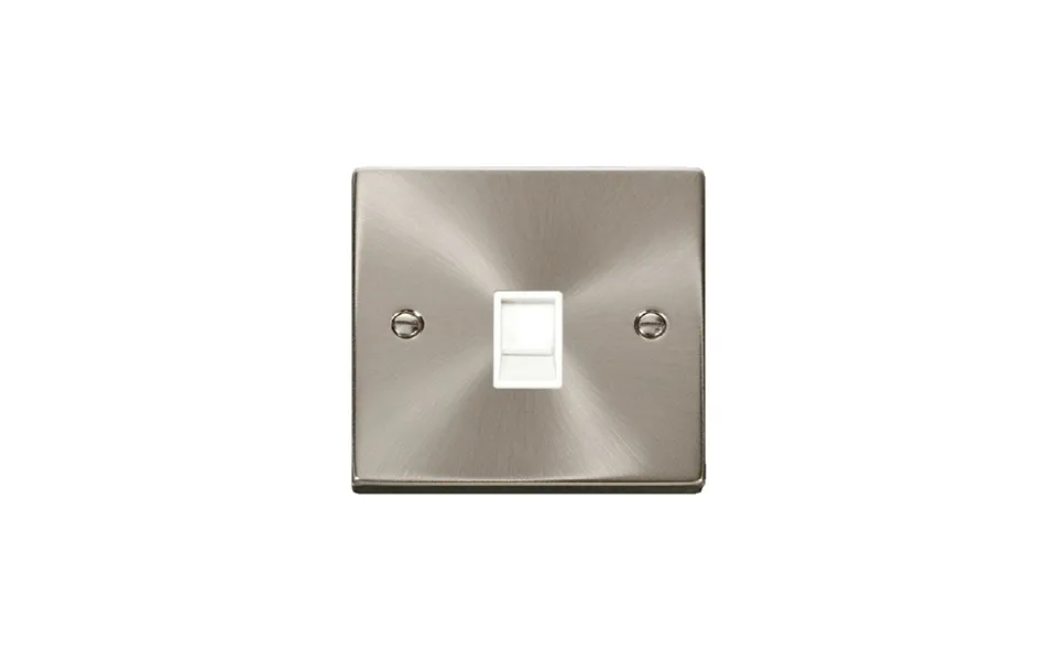 Click Deco Single Rj11 Socket Ireland Usa Outlet Satin Chrome Insert White