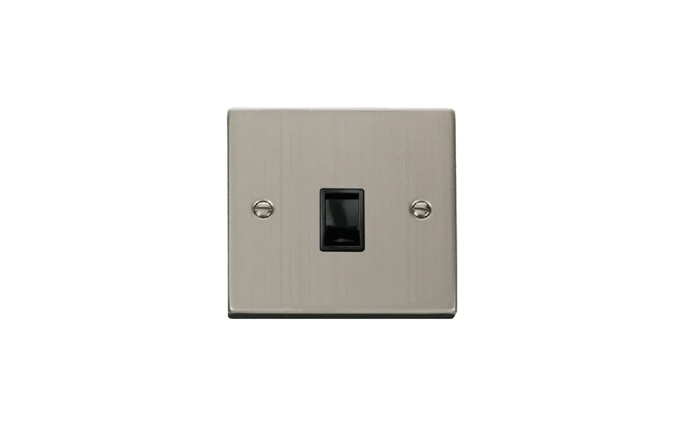 Click Deco Single Rj11 Socket Ireland Usa Outlet Stainless Steel Insert Black