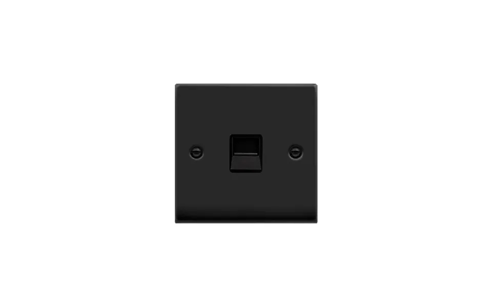 Click Deco Single Telephone Socket Outlet Master Matt Black Insert Black