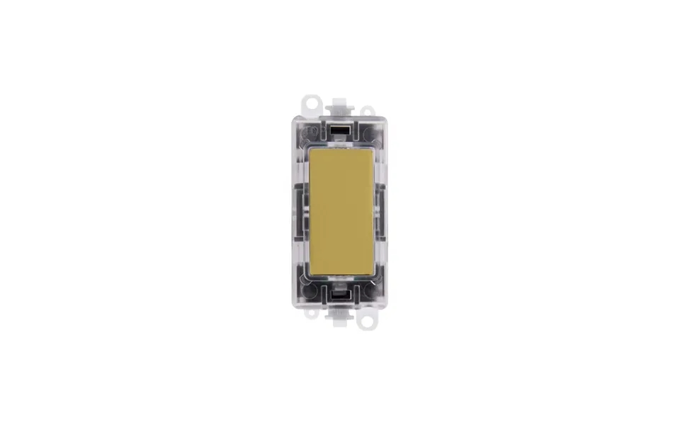 Click Gridpro Polished Brass Transparent Illuminated Blank Module Insert Green Led