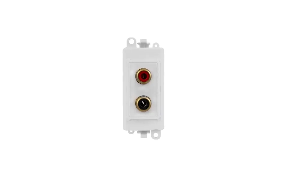 Click Gridpro Twin Rca Phono Outlet Media Module Polar White