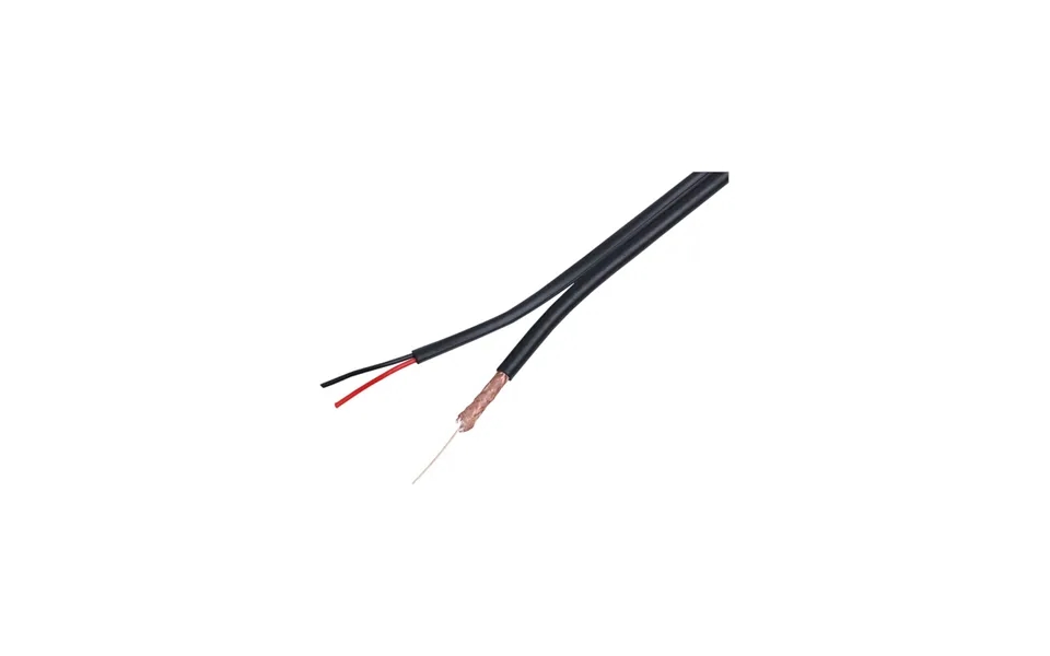 Deta Rg59 Cctv Coaxial 2 Core Power Cable Black 100m Reel