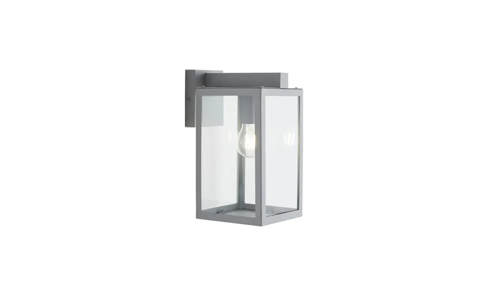 Forum Hestia Glass Panel Box Wall Lantern E27 Silver