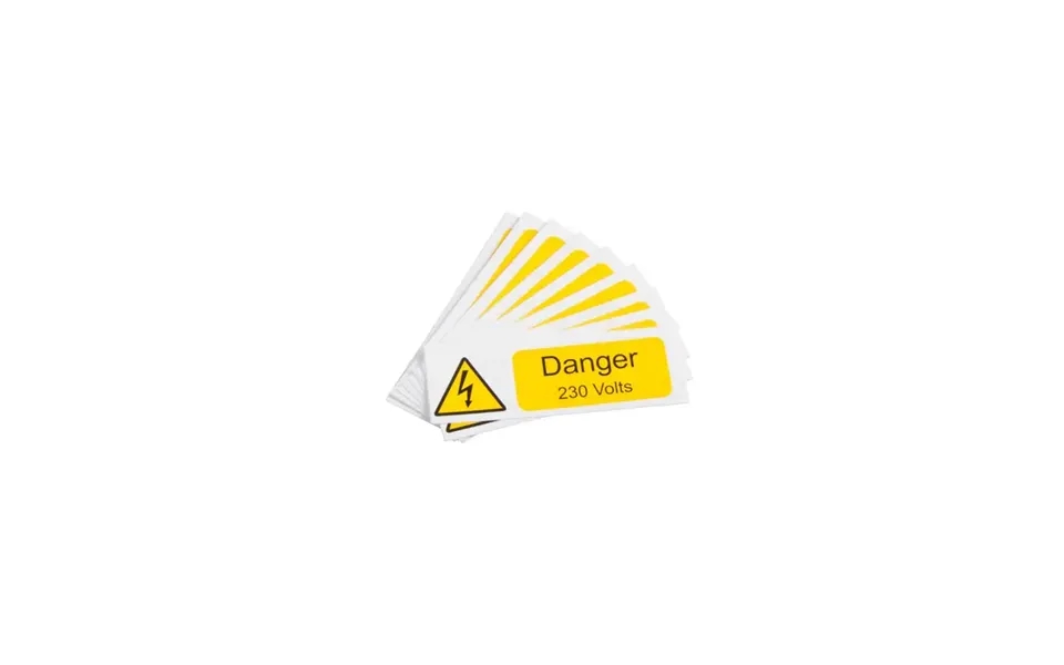 Industrial Signs Danger 230v Label 75mm X 25mm Pack Of 10