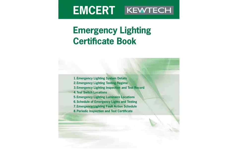 Kewtech Emergency Lighting Certificate Book