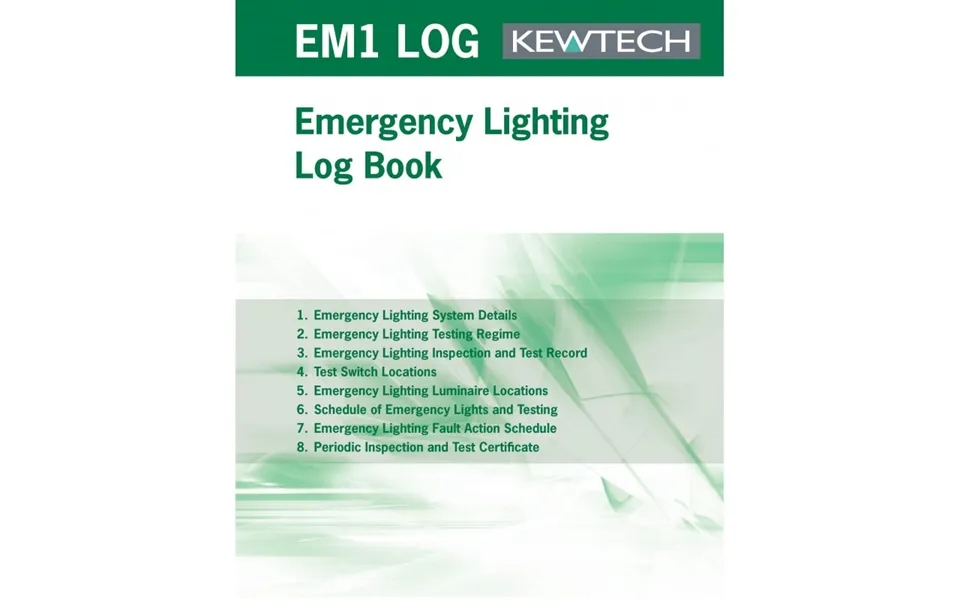 Kewtech Emergency Lighting Log Book