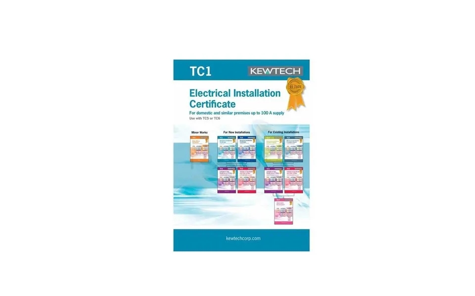 Kewtech Tc1 42pgs Electrical Test Installation Certificate