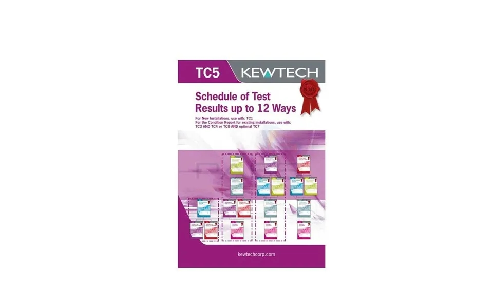 Kewtech Tc5 Schedule Of Test Results Upto 12 Ways