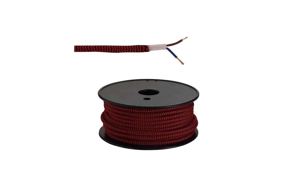 Luxuria Glorelle 25m Roll Red & Black Wave Stripes Braided 2 Core 0