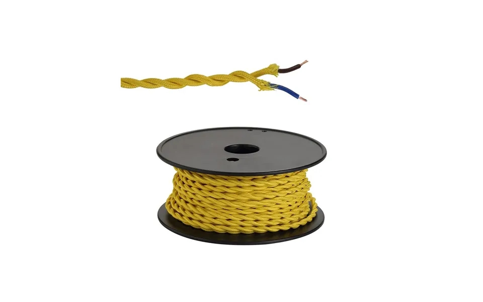Luxuria Glorelle 25m Roll Yellow Braided Twisted 2 Core 0.75mm Cable