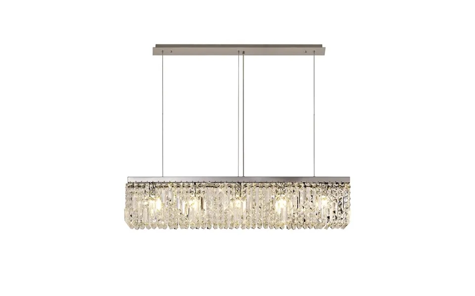 Luxuria Illumia 102x9cm Linear Pendant Chandelier 5 Light E14 Polished Chrome Crystal