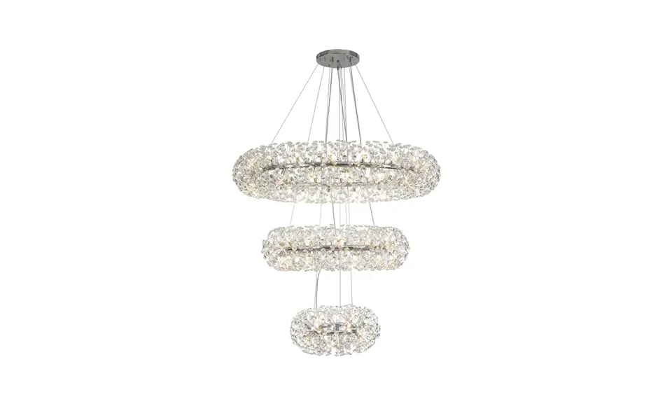 Luxuria Paramount 140cm 3 Tier 60cm 1m 1.4m Pendant Light G9 Polished Chrome Crystal