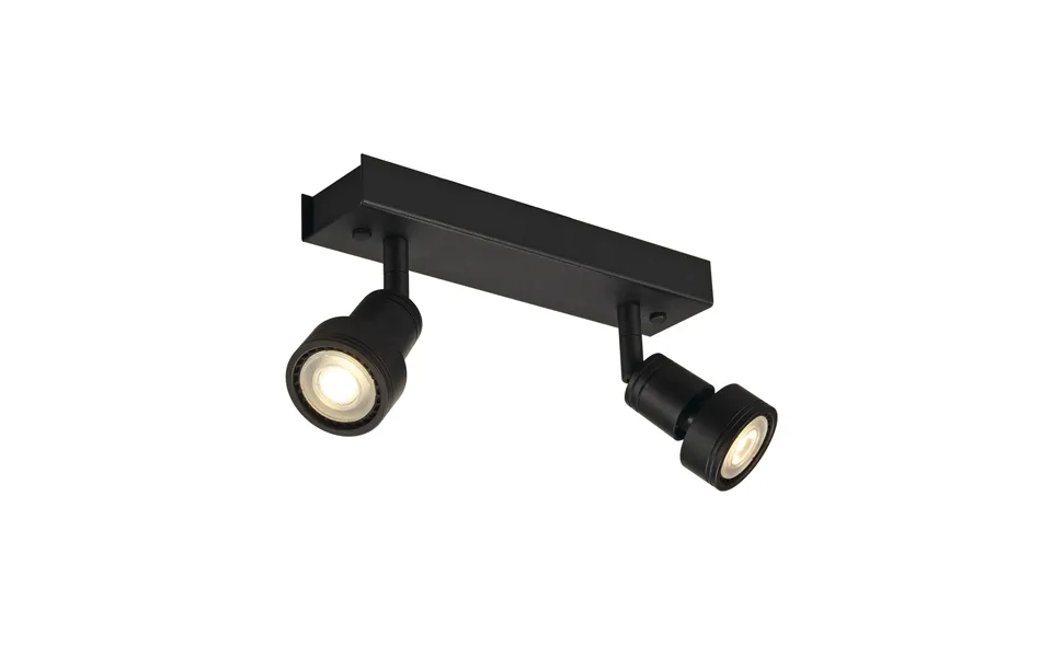 Slv Puri 2 Wall And Ceiling Light Double-headed Gu10 Matt Black With Deco Ring