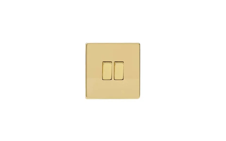 Varilight Screw Less Flat Plate Switch 2g Polished Brass