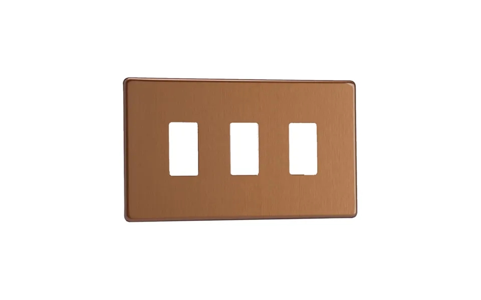 Varilight Urban 3g Plate Brushed Bronze With Yoke Twin Plate Screw Less Plate