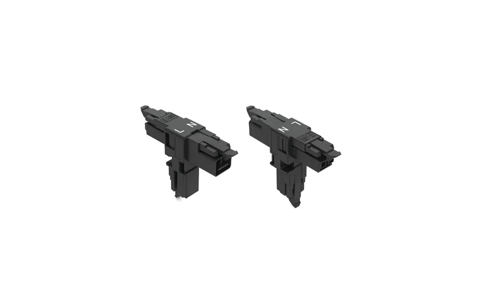 Wago Winsta T-distribution Connector 1 X Plug 2 X Socket 2 Pole Black Pack Of 25