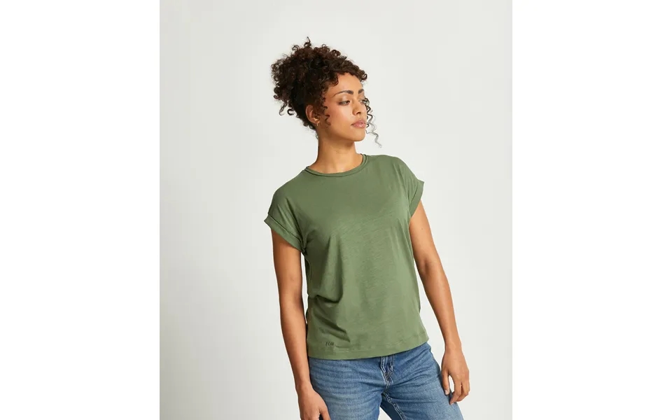 Ladies Cotton Slub Tee - Olive Green