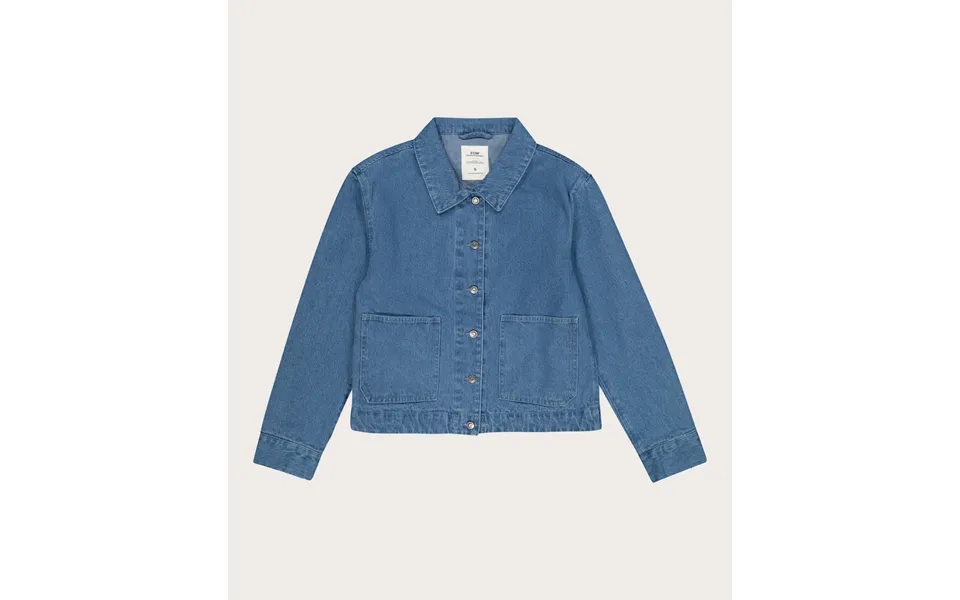 Ladies Cropped Denim Shacket - Indigo