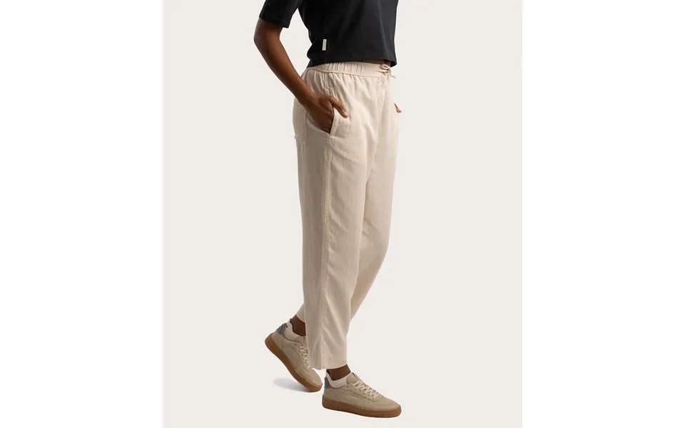 Ladies Drawstring Slouchy Trousers - Ivory