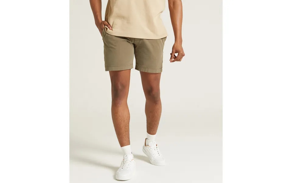 Mens Cotton Drawcord Shorts - Olive Green