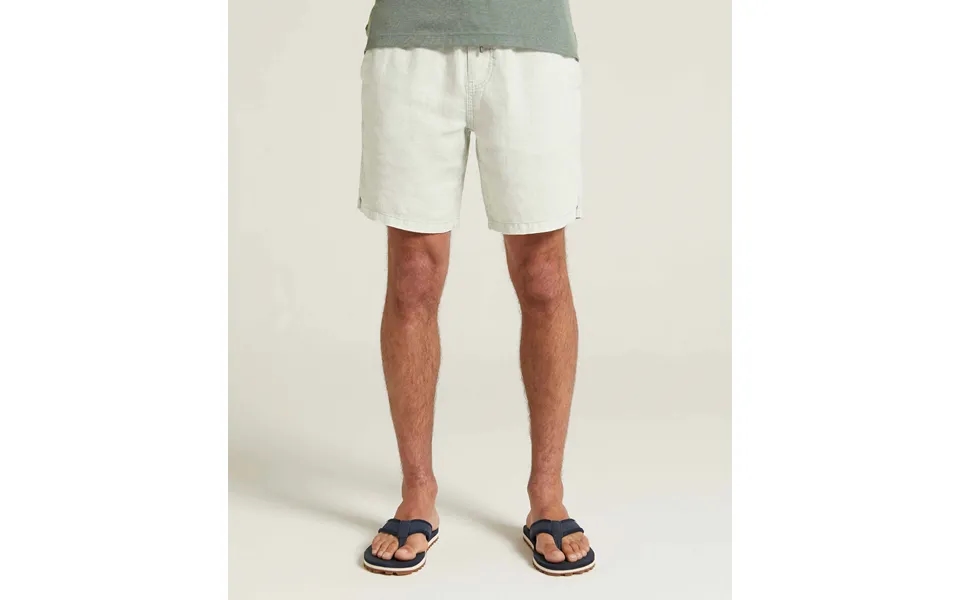 Mens Linen Drawcord Shorts - Seafoam