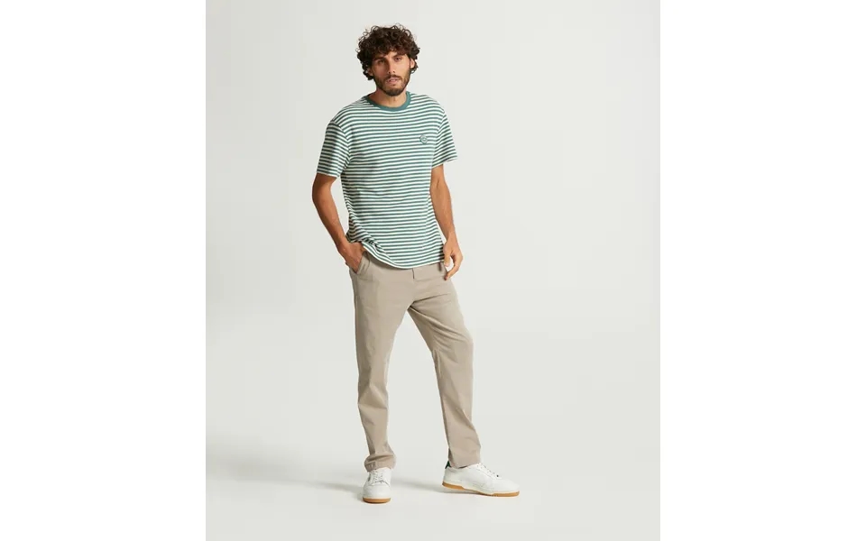 Mens Slim Tencel Blend Trousers - Sand