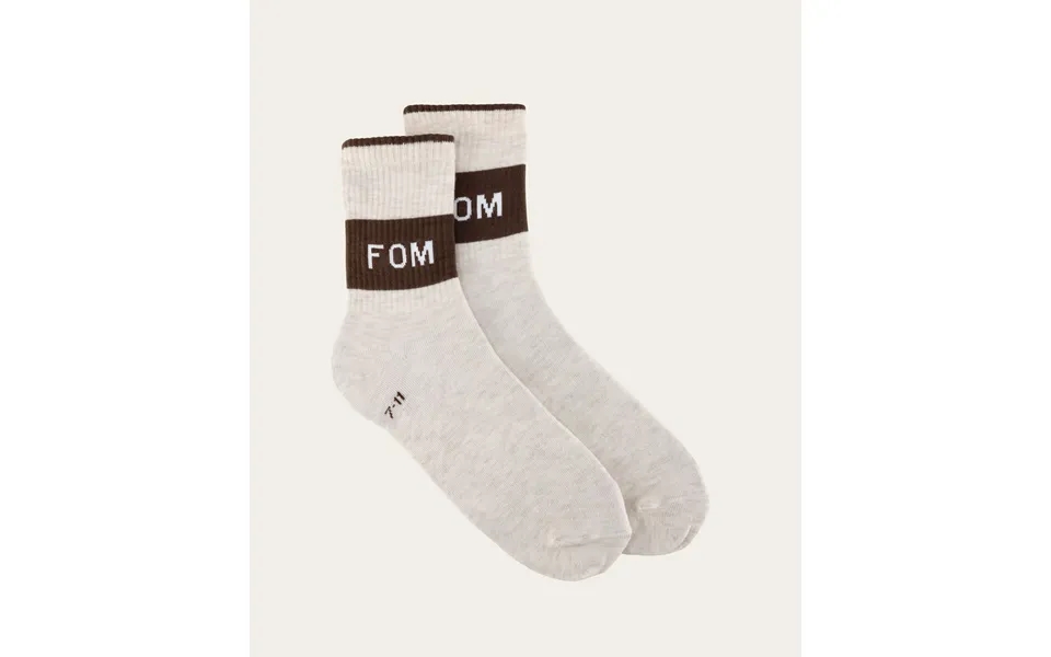 Socks Fom Crew - Ecru Melange Brown Stripe Size 7-11
