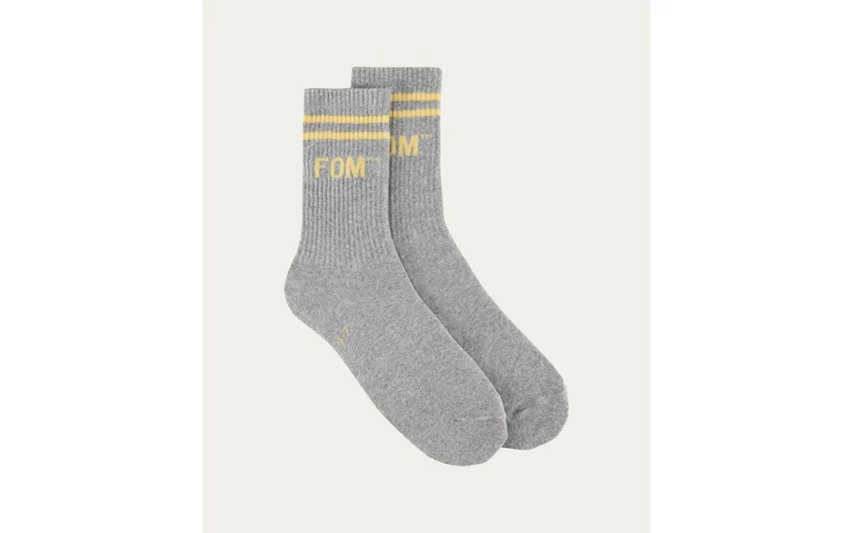Socks Fom Crew - Grey Melange Yellow Stripe Size 4-7