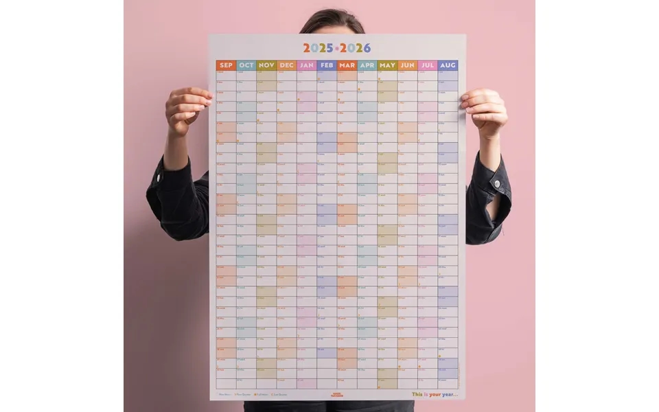 2025-2026 Academic Year Wall Planner Portrait Your Year In Pastels